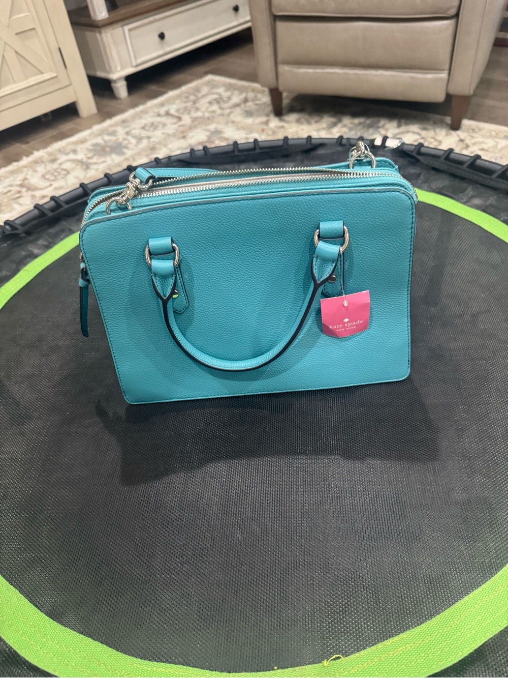 kate spade Teal Leather Double-Zip Satchel